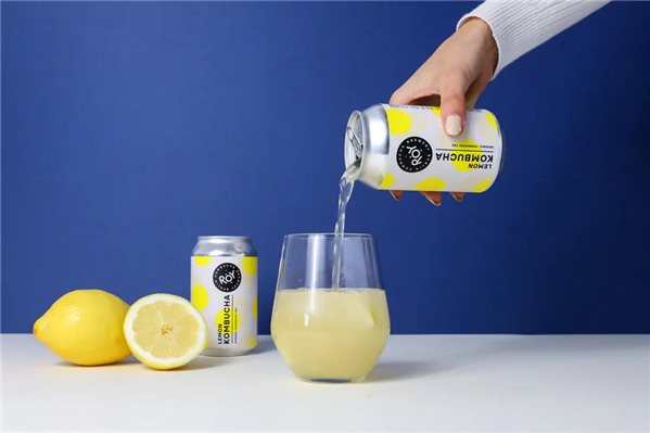 ROY Bio-Kombucha Zitrone Dose 330ml-lateral