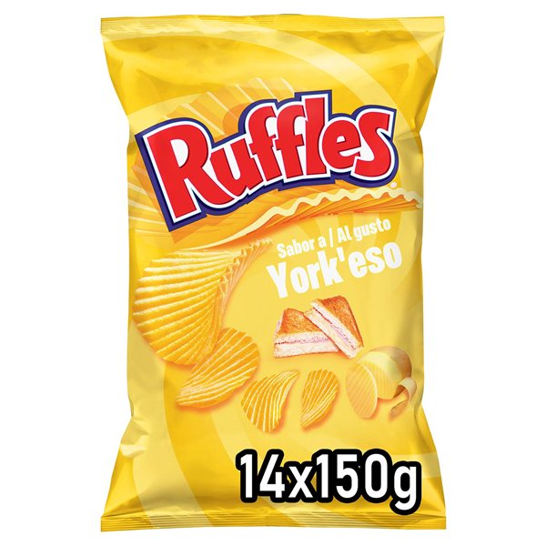 RUFFLES Wellenkartoffeln Geschmack York für Snacks, 150 g Beutel (Mit oder Ohne Geschenk)-detalle