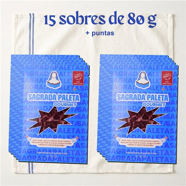 Sacred 100% Ibérico Acorn-Fed Shoulder +30 Months Hand-Sliced | 15 Packs of 80 g + End Pieces-detalle