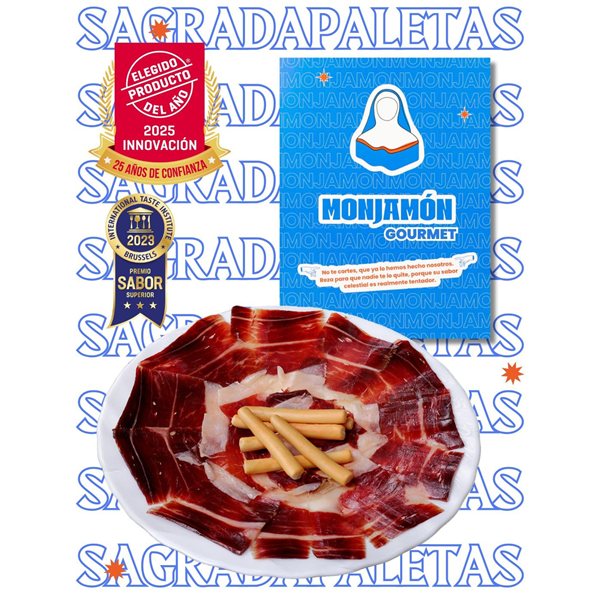Sacred 100% Ibérico Acorn-Fed Shoulder +30 Months Hand-Sliced | 15 Packs of 80 g + End Pieces-izquierda