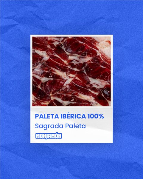 Sagrada Paleta XL de Bellota 100% Ibérica +30 Meses Loncheada a Cuchillo | 25 Sobres 80 g + 2 Puntas-lateral