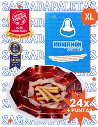 Sagrada Paleta XL de Bellota 100% Ibérica +30 Meses Loncheada a Cuchillo | 25 Sobres 80 g + 2 Puntas