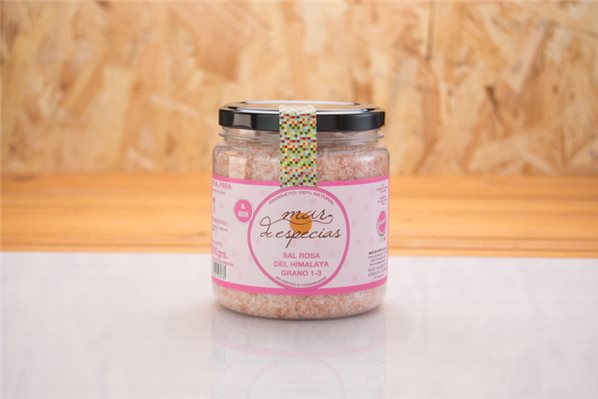 Sel rose de l'Himalaya en grains-trasera
