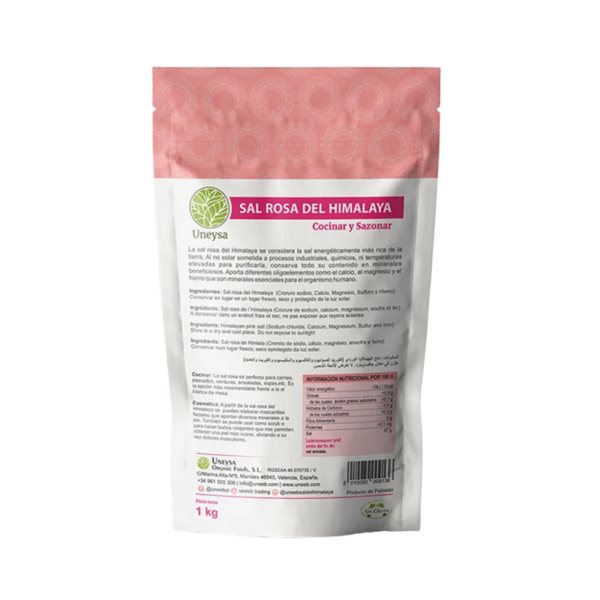 Sel rose de l'Himalaya épaisse 1kg Uneysa-detalle