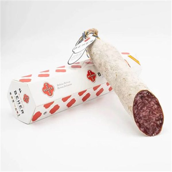 100% Iberian Bellota Salchón Unique, Beher-lateral