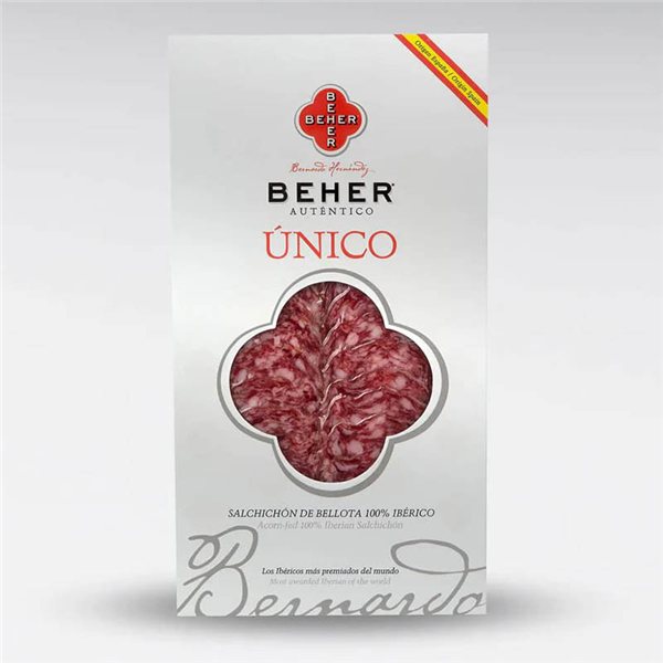 Salchichón 100% Ibérico Bellota Único loncheado, BEHER-detalle