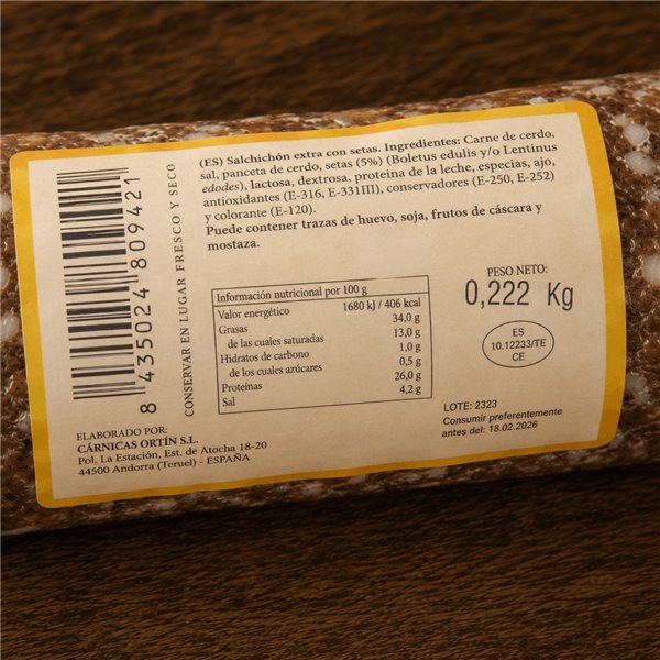 Salchichón con boletus-trasera
