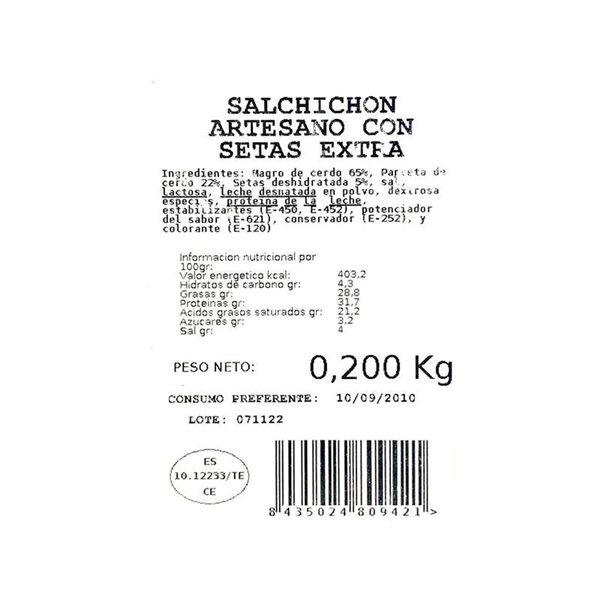 Salchichón con setas-detalle