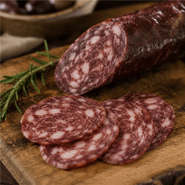 Wildschweinsalami mit schwarzem Trüffel-lateral