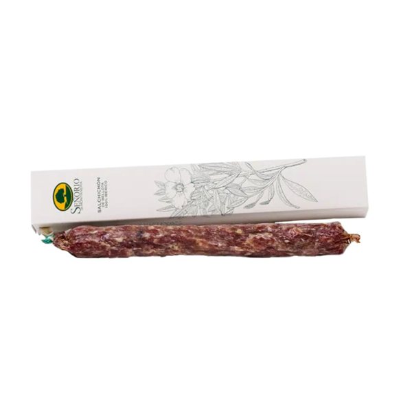Salchichón Vela 100% Ibérico de bellota, Señorío de Montanera-trasera