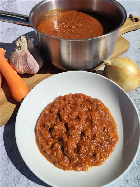 Salsa boloñesa de ternera ecológica-detalle