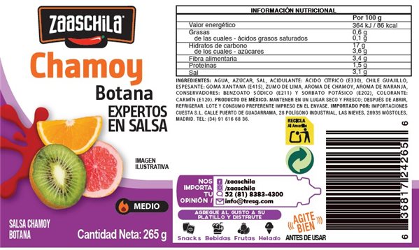 Chamoy Sauce Zaaschila 265g-detalle