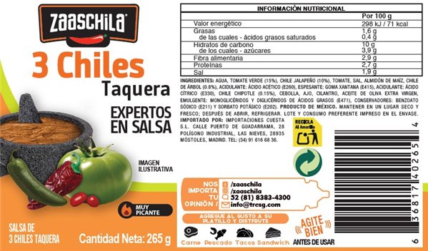 3 Chili Sauce Zaaschila 265g-detalle