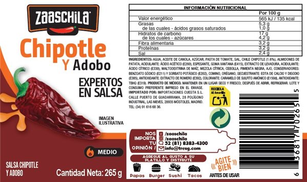 Chipotle & Adobo Chili Sauce 265g-detalle