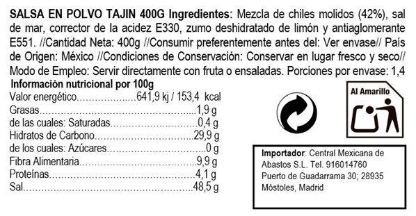 Tajín Chili Powder Sauce Complete Box 24 pcs-izquierda