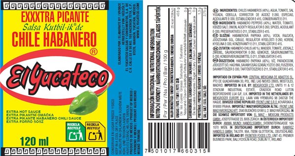 Salsa de chile habanero Kutbil-ik  "El Yucateco" 120ml-detalle