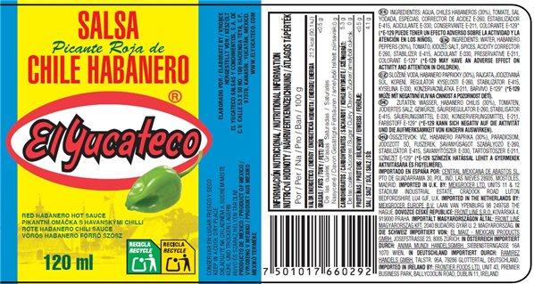 Red Habanero Chili Sauce "El Yucateco" 120ml-detalle