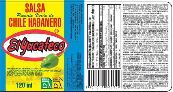 Green Habanero Chili Sauce "El Yucateco" 120ml-detalle