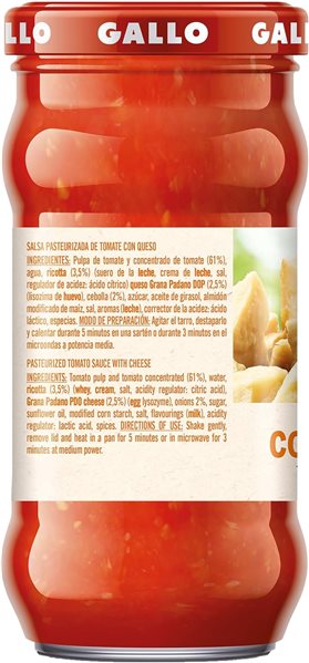 Gallo salsa with Grana Padano cheese, 350 grams.-detalle