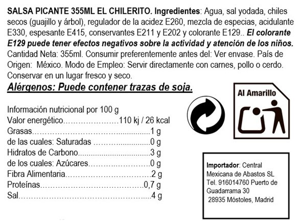 Salsa Picante El Chilerito-detalle