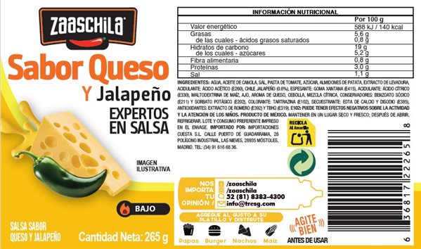 Salsa Queso & Jalapeño Zaaschila-detalle
