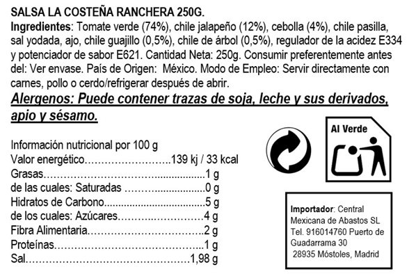 Ranch Sauce "La Costeña" 250g-detalle