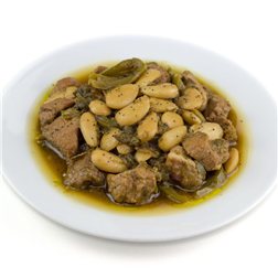 Stir-fried meat and green peppers.