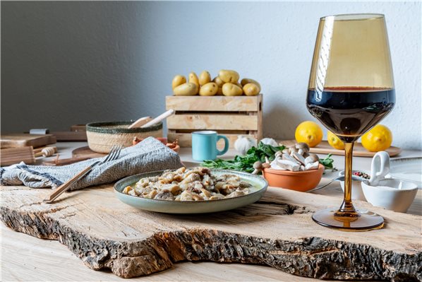 Salteado de setas y jamón-lateral