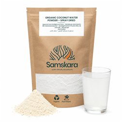 Samskara Poudre d'Eau de Coco Bio | 250g | Séchée par Atomisation, 100% Pure, Poudre d'Eau de Coco Bio du Sri Lanka, d'Origine Végétale et Végane, pour Smoothies, Boissons et Recettes