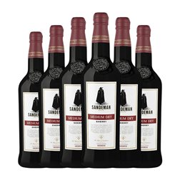 Sandeman Porto Medium Dry — Semiseco Jerez-Xérès-Sherry 75 cl Vino Generoso Fortificado (Caja de 6 unidades)