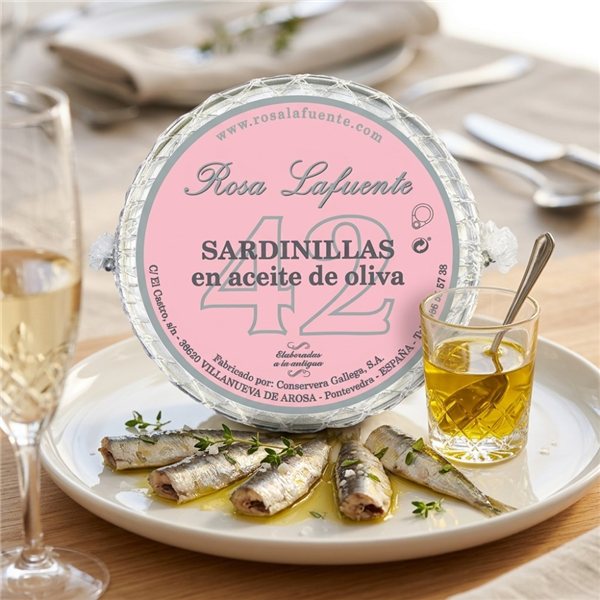 Sardines à l'Huile d'Olive Rosa Lafuente 42 Unités 120Gr-lateral