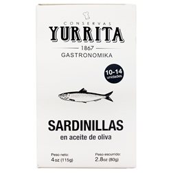Sardinillas en Aceite de Oliva Yurrita 10/14 115g