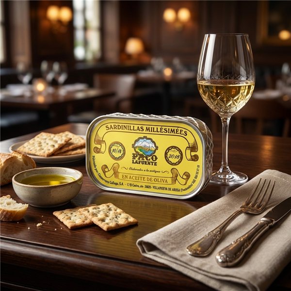 Sardinillas Millesime 10/14 en Aceite de Oliva Paco La Fuente-detalle
