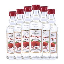 Schnapps Antonio Nadal Chupito Botellín Miniatura 4 cl Red Apple — Manzana Roja (Caja de 6 unidades)