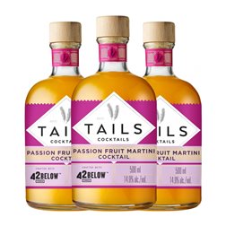 Schnapps Bacardí Tails Cocktail — Cóctel Botella Medium 50 cl Dry Martini, Passion Fruit — Fruta de La Pasión (Caja de 3 unidades)