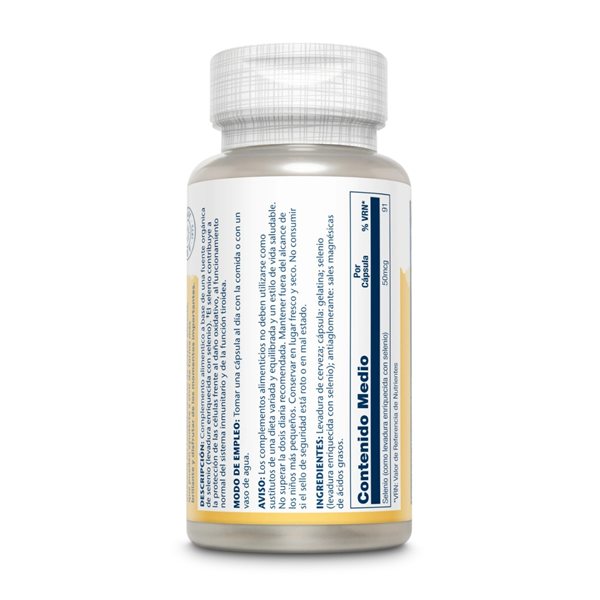 Sélénium - Selenium 50mcg 100 capsules Solaray-detalle