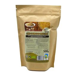 Organic ground golden flaxseeds 500g.