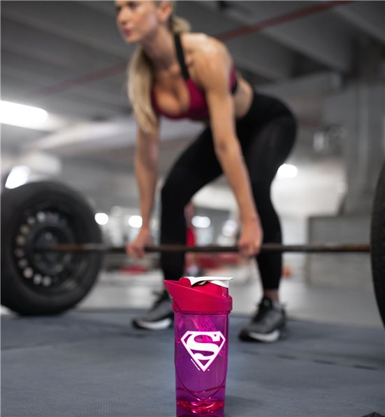 Shaker Shieldmixer® Hero Pro Superman Classic Pink, 700 ml-lateral