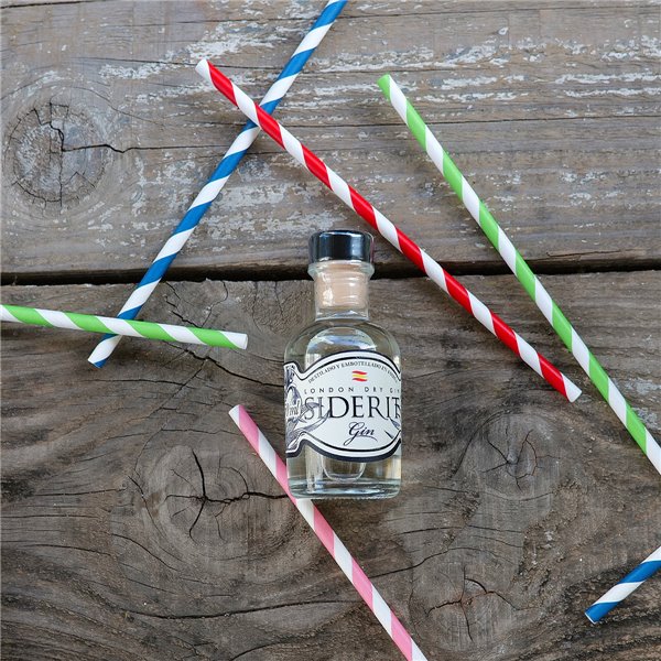 SIDERIT Gin London Dry 43% Vol, 50ml - Craft gin distilled in Cantabria with 12 botanicals, including rock tea. Distillation in glass for maximum purity and aromatic balance.-izquierda