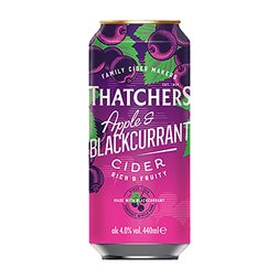 Sidra Caja de 24 unidades Thatchers Lata Medium 50 cl Blackcurrant — Grosella Negra, Apple — Manzana