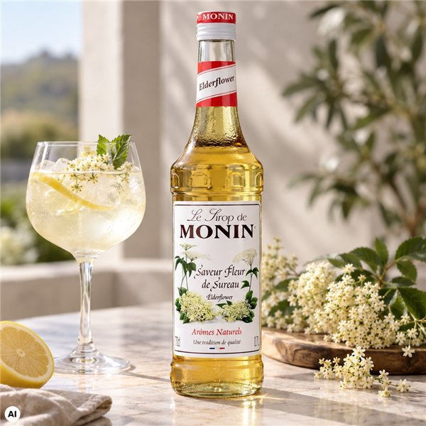Sirope Monin Flor de Sauco-detalle