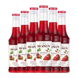Sirope para Cóctel Monin Botellín 25 cl Strawberry — Fresa (Caja de 6 unidades)