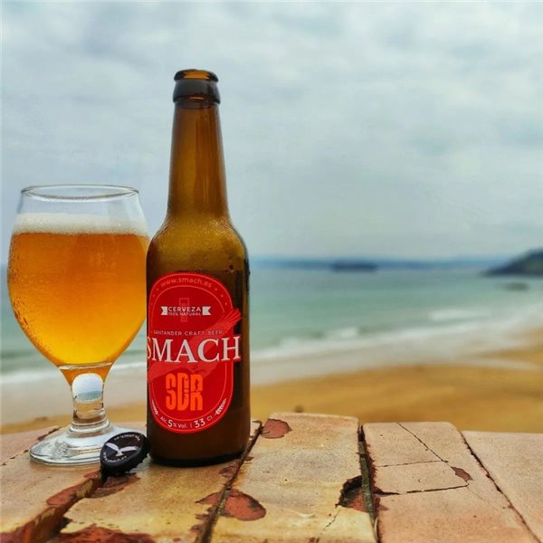 SMACH Cerveza Artesana SDR Pale Ale – 5% Vol, 33 cl – Rubia Refrescante, Natural y Sin Filtrar-izquierda