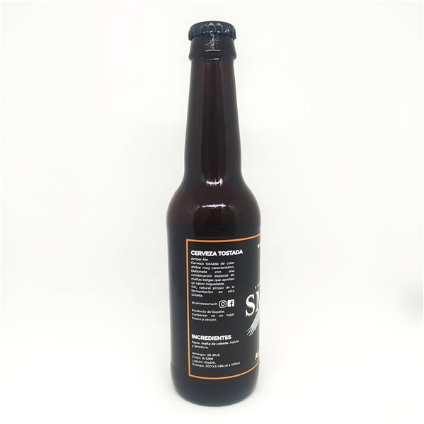 SMACH Cerveza Artesana SILDA Amber Ale – 5,5% Vol, 33 cl – Tostada con Malta, Cacao y Café-lateral