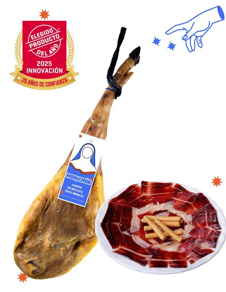 Etwa 80 g 100% iberischer Eichelschinken +36 Monate | mild | maschinell-izquierda