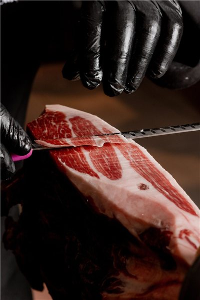 Tranche de jambon de Teruel DOP Oro Blanco 100g-trasera