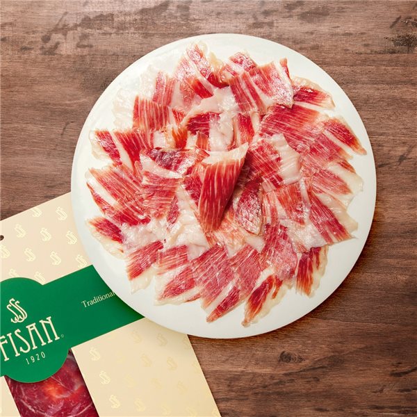 SOBRE DE JAMON DE CEBO DE CAMPO IBERICO CORTADO A MANO 100 G-detalle