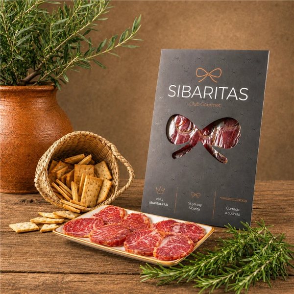 Sobre de lomo ibérico 100 g loncheado-detalle