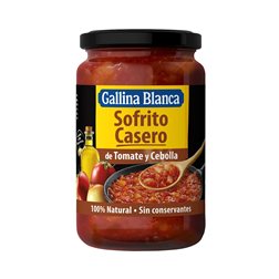 Sofrito casero gallina blanca. Tomate y cebolla