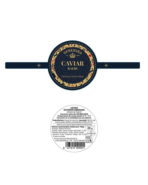 SPHERIKA, Caviar de esturión Edición Limitada Navidad-lateral